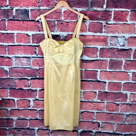 Nanette Lepore silk gingham bow front dress - Picture 2 of 7